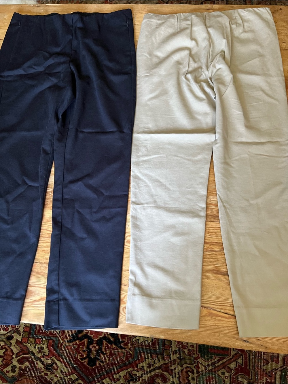 J JILL Essentials Cotton-Stretch Pants in Navy and Khaki-never worn-both for $11